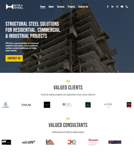 HYK Steel Construction Website